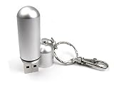 Produkt-Bild: Ultra Leicht Aluminium Kapsel USB 2.0 Flash Pen Drive Memory Stick wetterfest wasserdicht sto&szlig;fest Metallic (16GB, Silber)