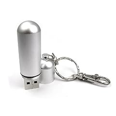 Ultra Leicht Aluminium Kapsel USB 2.0 Flash Pen Drive Memory Stick wetterfest wasserdicht sto�fest Metallic (16GB, Silber)