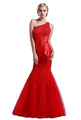 Lace 2015 One Shoulder Mermaid Evening Dress/Pageant Dress/Party Dress 