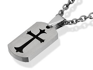 Titanium Cut Out Cross Pendant
