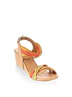 Bueno Sandalias de cuña (Amarillo / Rojo)