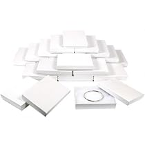 24 White Swirl Cotton Jewelry Gift Boxes Necklace Bracelet Displays 5 3/8
