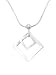 Sterling Silver Italian Double Vertical Square Shape Pendant with 16 Snake Chain