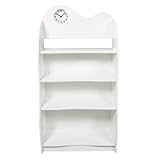 Gift Mark Four Tier Wood Bookcase with Clock - 2072PW Gift Mark Four Tier Wood Bookcase with Clock - 2072PW