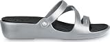 crocs Women's Patricia Sandal,Silver/Black,11 M
