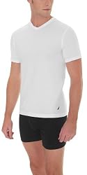 Nautica Men's V-Neck Tee, White, 3-Pack