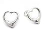 Children or Kids Puffed Heart Earrings Post Studs in Sterling Silver