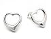 Curved Puff Heart Post Stud Earrings in Sterling Silver