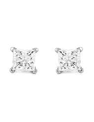 Platinum Princess-cut Diamond Stud Earrings (1/4 cttw, G-H, VS2)