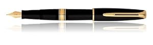 Waterman Charleston Black GT Fine Point Fountain Pen - 30046