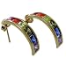 Gay Rainbow Sisters Gay Pride Earrings 14 Kt Gold Demi Hoop Earrings
