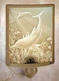Dolphins Porcelain Lithophane Night Light