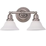 Sea Gull Lighting 44061-782 Sussex Collection Two-Light Wall Sconce, Heirloom Bronze Finish with Satin Etched Glass