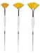 ZEM BRUSH Rocket Gel Grip Ergonomic Fan Short Acrylic Handle Brush Set Sizes 2,4,6