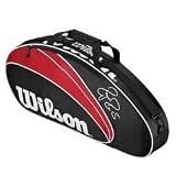 Wilson 12 Federer 3X Tennis Bag-Red/Black/White