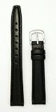 Ladies' Genuine Italian Oil Tanned Leather Watchband Black Long 14mm Watch Band