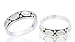 White Mother of Pearl Four Stone Ring Band Oxidized Sterling Silver