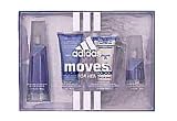 Adidas Moves by Coty for Women 4 Piece Set Includes: 1.7 oz Eau de Toilette Spray + 3.0 oz Foaming Body Polish + 3.0 oz Moisturizing Body Lotion + 0.5 oz Eau de Toilette Spray