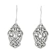 Celtic Love Knot Lovebird Dangle Earrings in Sterling Silver, #8073