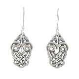Celtic Love Knot Lovebird Dangle Earrings in Sterling Silver, #8073