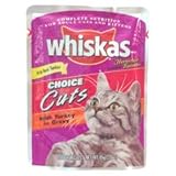 Whiskas Cat Food, Choice Cuts with Turkey in Gravy, 3 oz (Pack of 24) by Groceries To Your Door