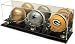 BCW Deluxe Acrylic Triple Mini Helmet Display - With Mirror - Football Helmet, Goalie Mask, Racing Helmet - Sports Memoriablia Display Case - Sportscards Collecting Supplies