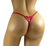 Womens Sexy Soft Stretch Lace Low Rise Thong Heart