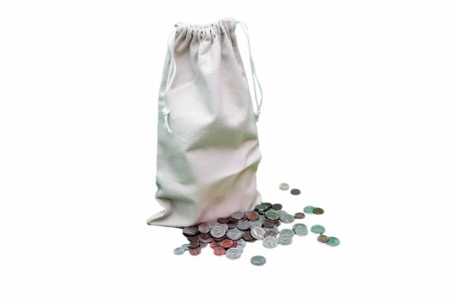 UBICON Five Standard Size 12 X 19 Inches Heavy Duty Coin Bags with Draw Strings (U8002)