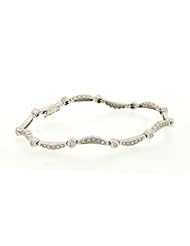 14K White Gold Diamond Fancy Link 7" Bracelet