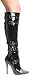 5 Inch Heel Knee High Boot Women'S Size Shoe With Buckles And Inner Zipper (Black-8) Discount