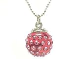 Pink Crystal Stud Ball Pendant Necklace Jewelry