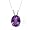 14k White Gold 10x8mm Oval Cut Checkerboard Amethyst Pendant