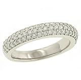 3 Row Pave Diamond Wedding Band Diamond .61cttw