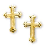 14K Gold Filled Cross Pierced Earrings
