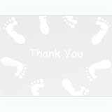 Pearlized Baby Feet Thank You Notes (12 count)