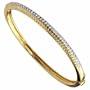 14K Yellow Gold Stylish Fish Scale Diamond Bangle Bracelet