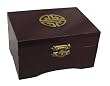 Chinese jewelry box with brass longevity symbol - lined