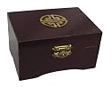 Chinese jewelry box with brass longevity symbol - lined