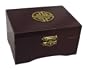 Chinese jewelry box with brass longevity symbol - lined