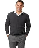 Tasso Elba Cotton Cashmere Center Cable V-Neck Sweater