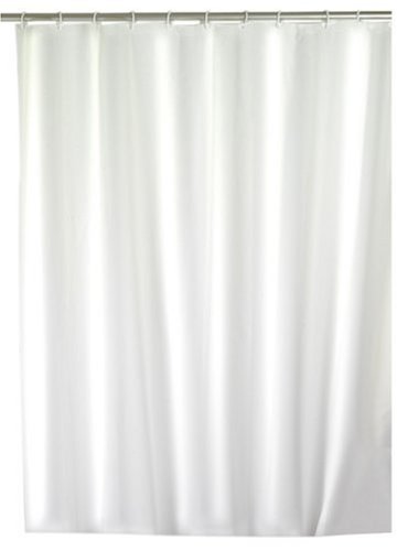 WENKO 19145100 Duschvorhang Uni Weiß - hochwertiges Textilgewebe, 120 x 200 cm