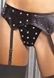 Leather Garter Belt (Black;Plus Size)