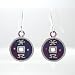 Chinese Good Fortune Coin Round Dangle Earrings in Sterling Silver with Patina Finish, #9188