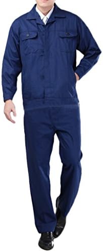 Wantdo Men's Winter Cotton Uniform Work Utility Apparel Sets Welding Uniform(Dark Blue,L)
