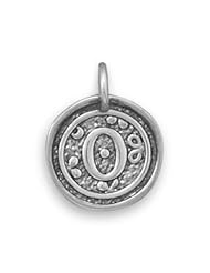 Oxidized Initial "O" Pendant