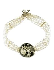 Meg Carter Designs Triple Strand Freshwater Pearl and Shell Choker "Winter Harbor" Necklace