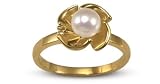 Golden Flower Japanese Akoya Cultured Pearl Ring