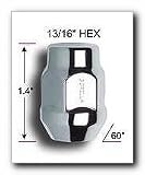 Gorilla Lifetime Chrome Plated Lug Nuts, Acorn Bulge 13/16
