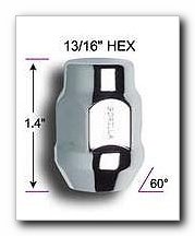 Gorilla Lifetime Chrome Plated Lug Nuts, Acorn Bulge 13/16