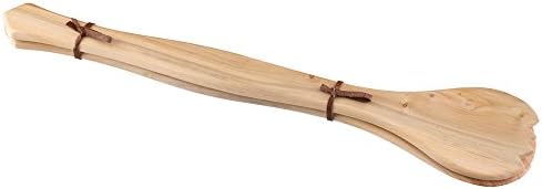 Wooden Salad Servers Set (2 Pcs), Exclusive High Quality Kitchenware, Handmade from Solid Juniper Wood with Beautiful Decorative Structure and Aromatic Scent, 11.4 Inches